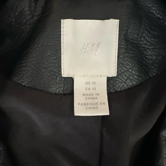 H&M Sleek Black Leather Jacket - Picture 4 of 4